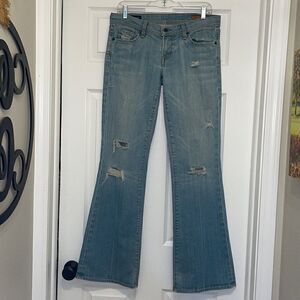 Citizens of Humanity Ingrid #002 Low waist flare distressed light wash